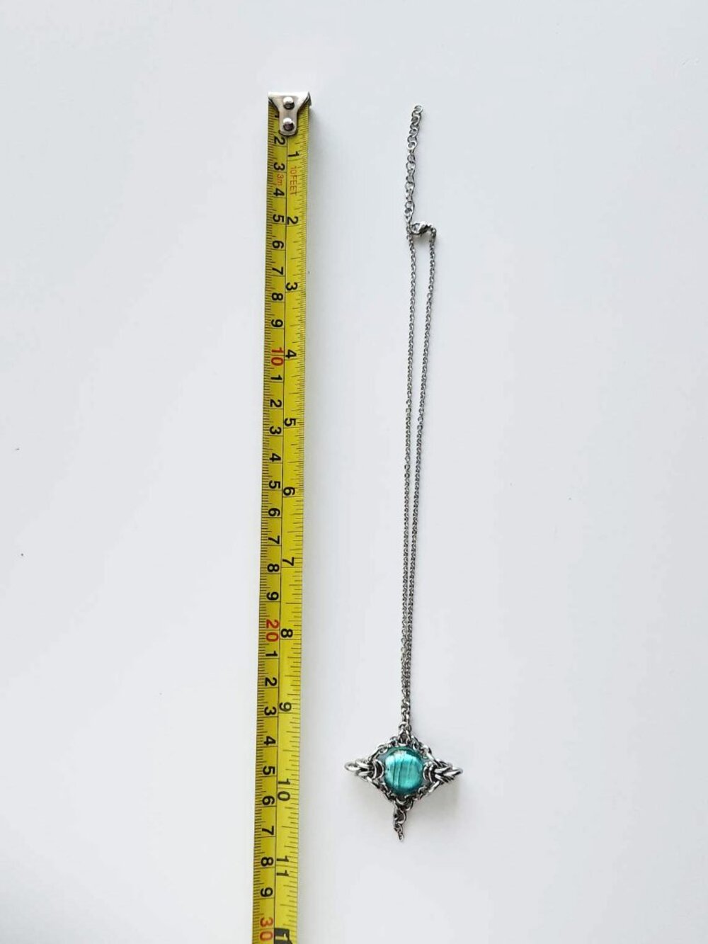Aqua and silver star statement necklace - Picture 7 of 9